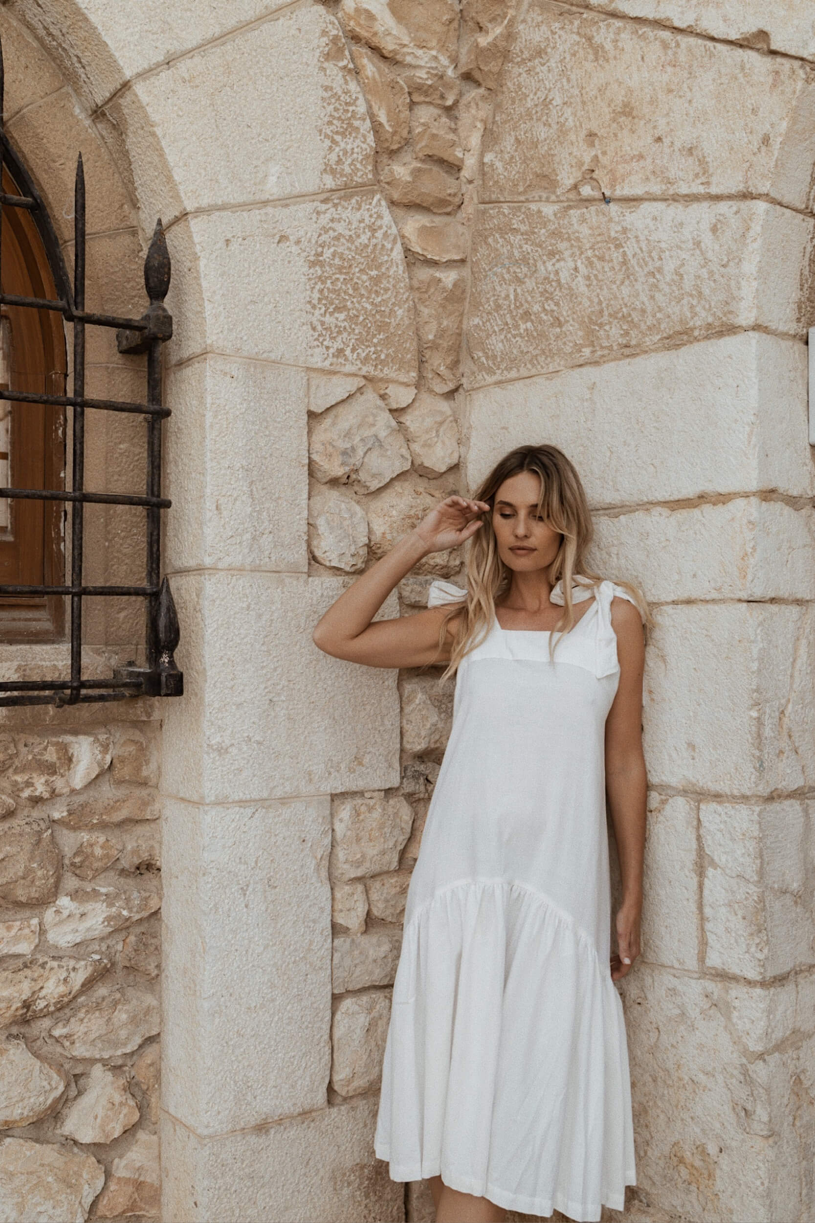 Adelia Midi Dress White