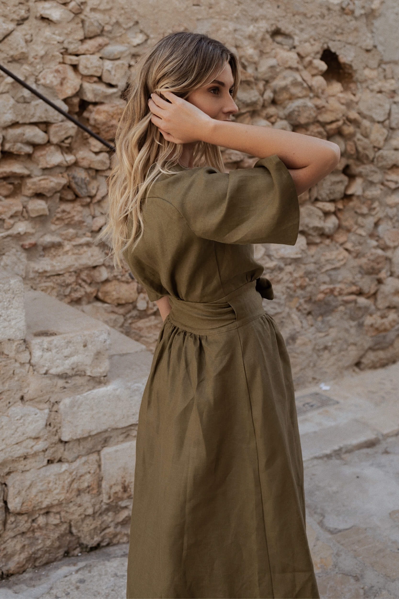 Dahlia Midi Dress Olive