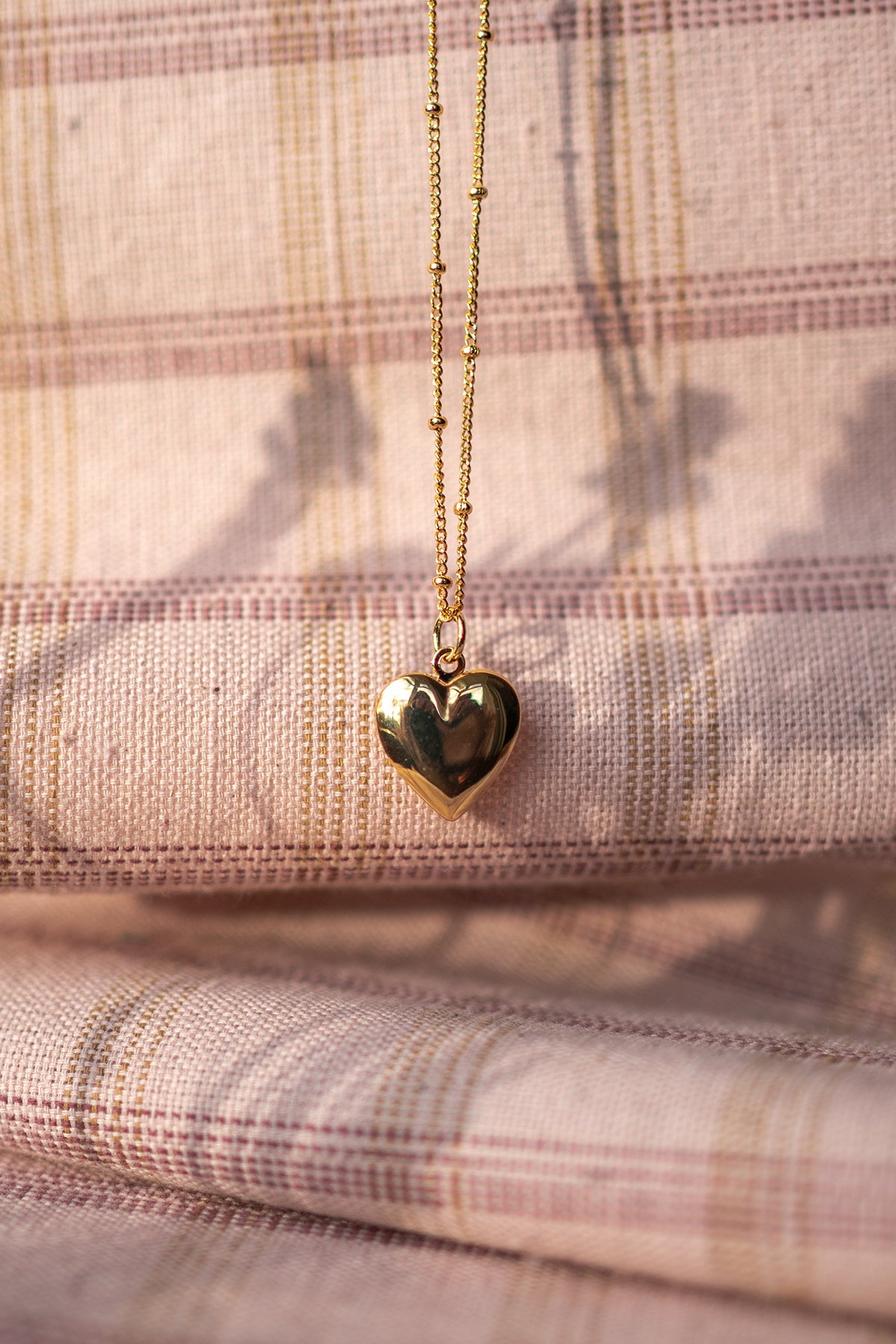Belle Golden Heart Locket Necklace