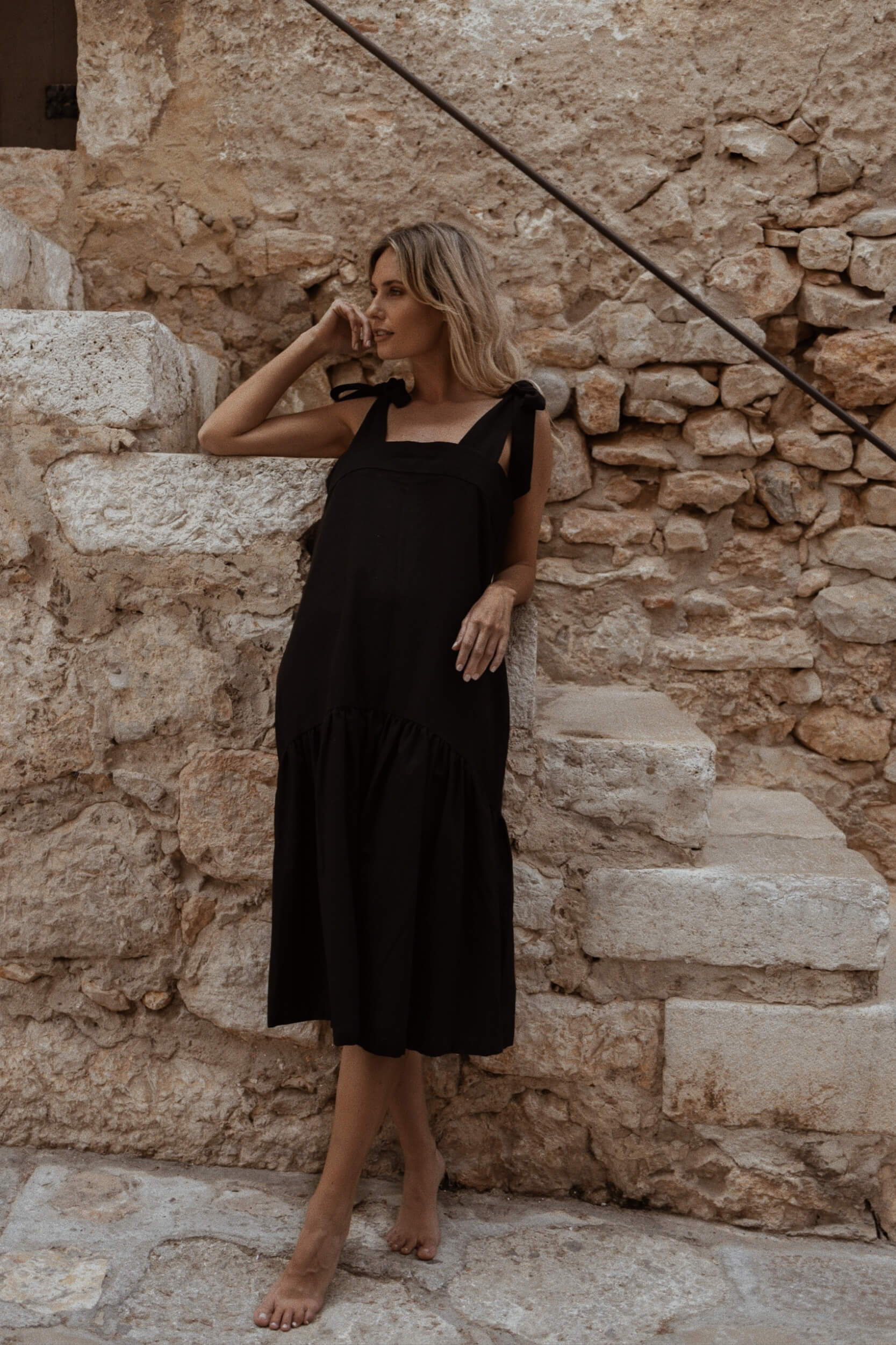 Adelia Midi Dress Noir